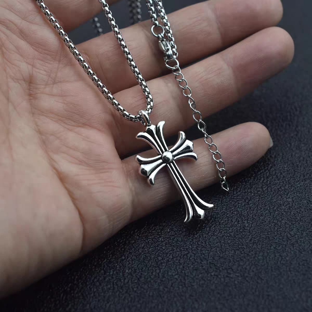 Chrome Hearts Cross Pendant Necklace for Men & Women – Stainless Steel Chain Jewelry 3