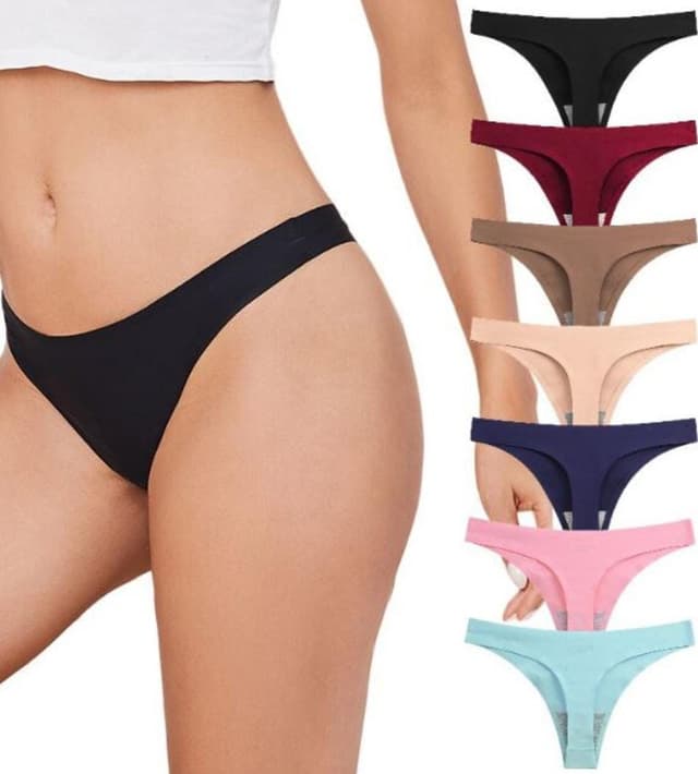 1Pcs Women's Premium Seamless Thong Underwear - Low Rise No Show Invisible G-String