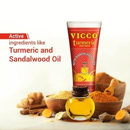 Vicco Turmeric Skin Cream 50 gm, (Pack Of 3), With Turmeric and Sandalwood Oil, For Healthy and Clear Skin, Suitable for All Skin Types, 100% Natural 4