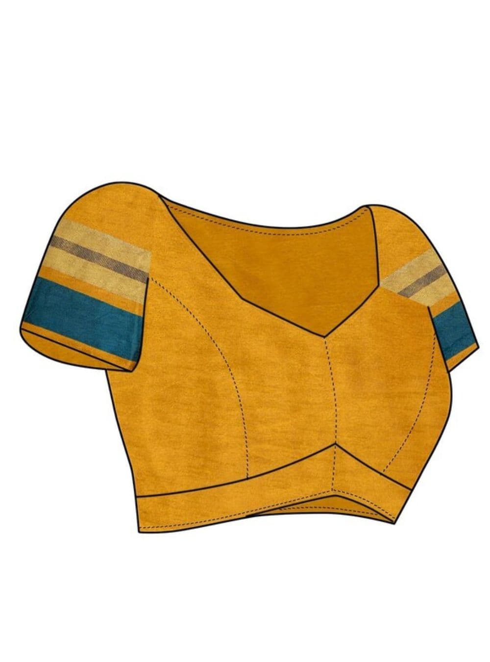 Women's Cotton Blend Saree With Unstitched Blouse Piece Mustard, Chhit looks so Gorgeious 3