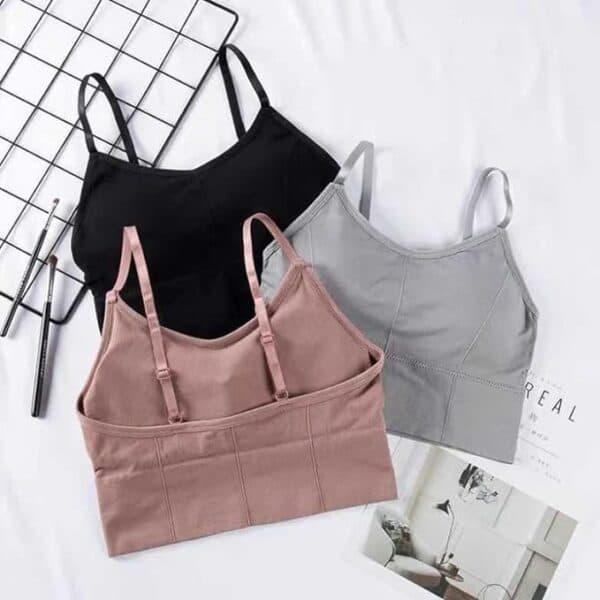 Women Cotton Padded Wire Free Sports Bra for Workout, and Croptop, Fashionable Lifestyle, Outdoor Life, Free Size (Pack of 3), Size (28-32) 1