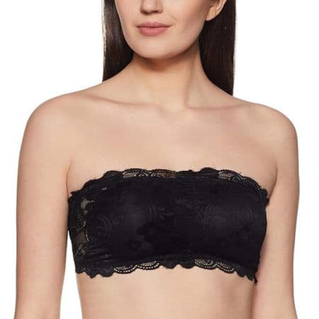 Women Lace, Padded Tube Bra - Free Size - 3 Hook Back