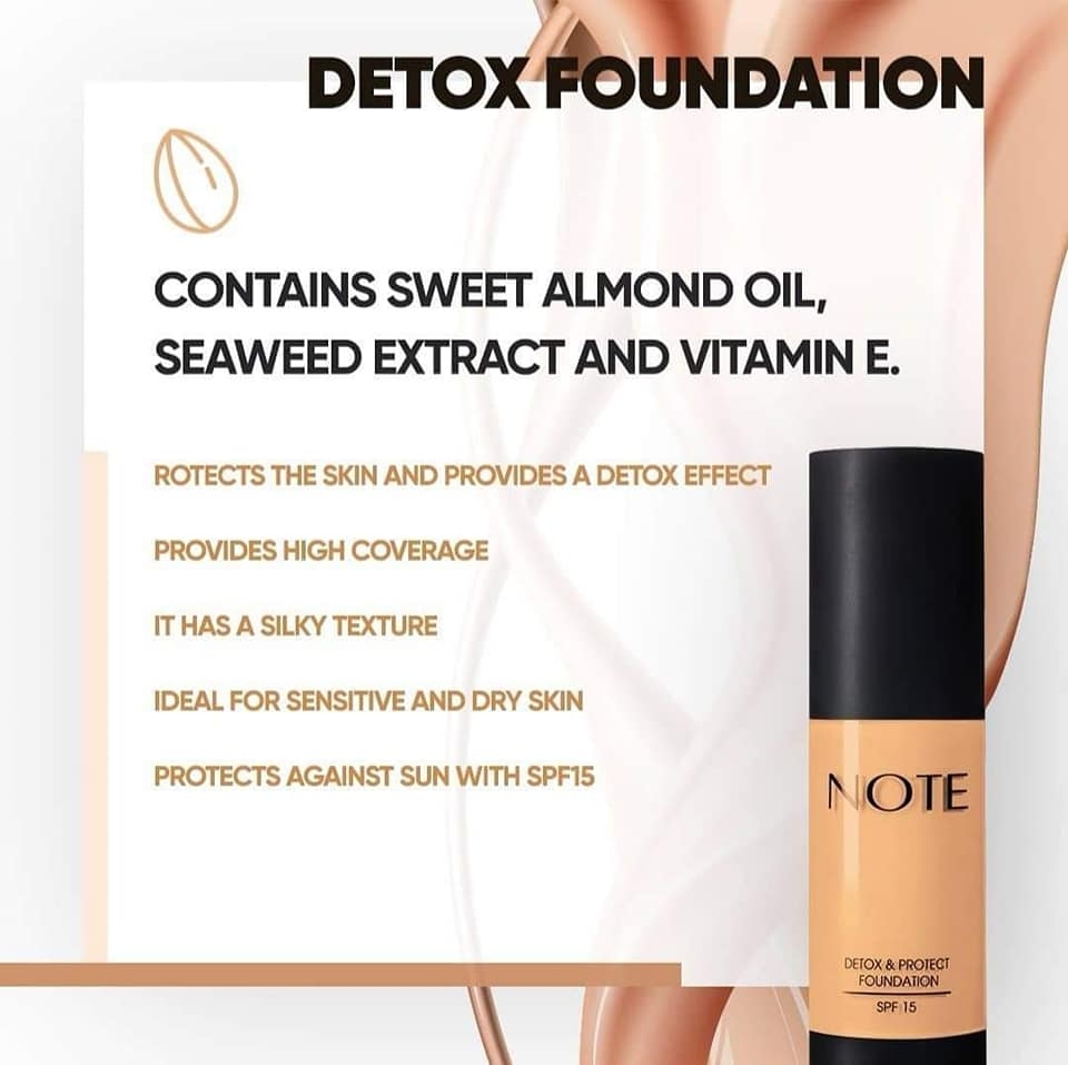Note Detox & Protect Foundation SPF 15 - 03 Medium Beige (30 ml) 3