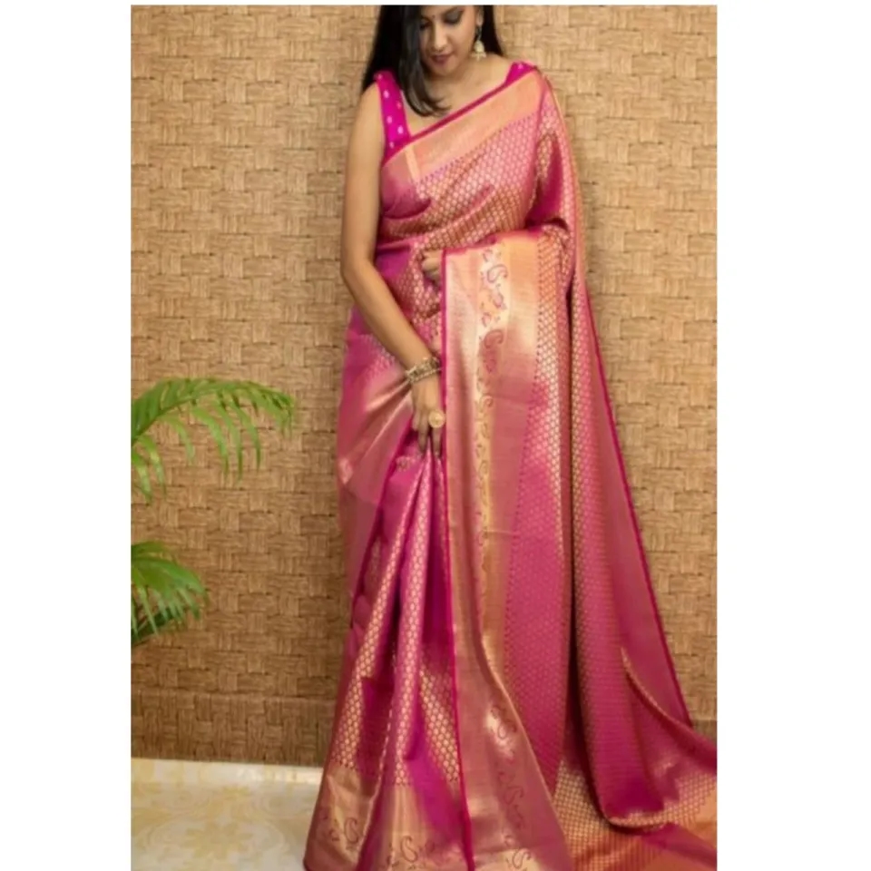Gorgeous Banarasi Silk Saree With Blouse - Fashion | Saree With Blouse For Women | Women'S Formal Wear | 6