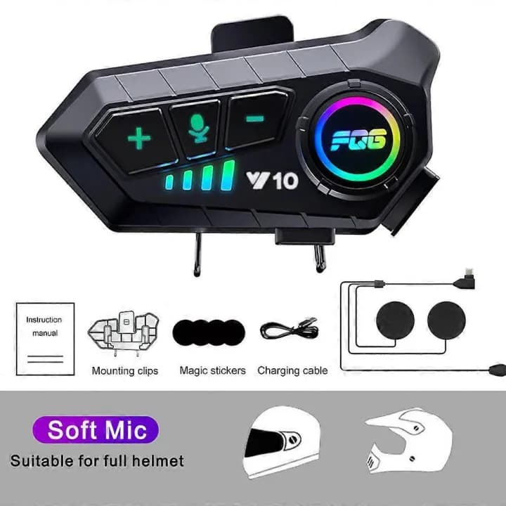 BT12 On-Ear Helmet Wireless Earphone Bluetooth Calling and Music with Mic