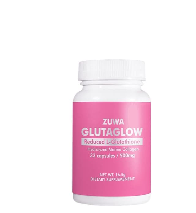 Zuwa Cosmetics Gluta Glow Capsule | Reduced L - Glutathione | 33 capsules | Co||agen Production and whitens and brightens the skin | 16.5g - by Zuwa Cosmetics