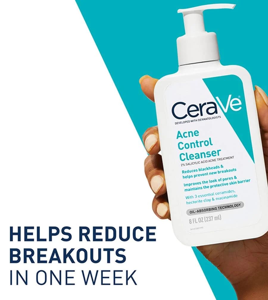 Cerave Acne Control Cleanser (237ml), Salicylic Acid Cleanser 5