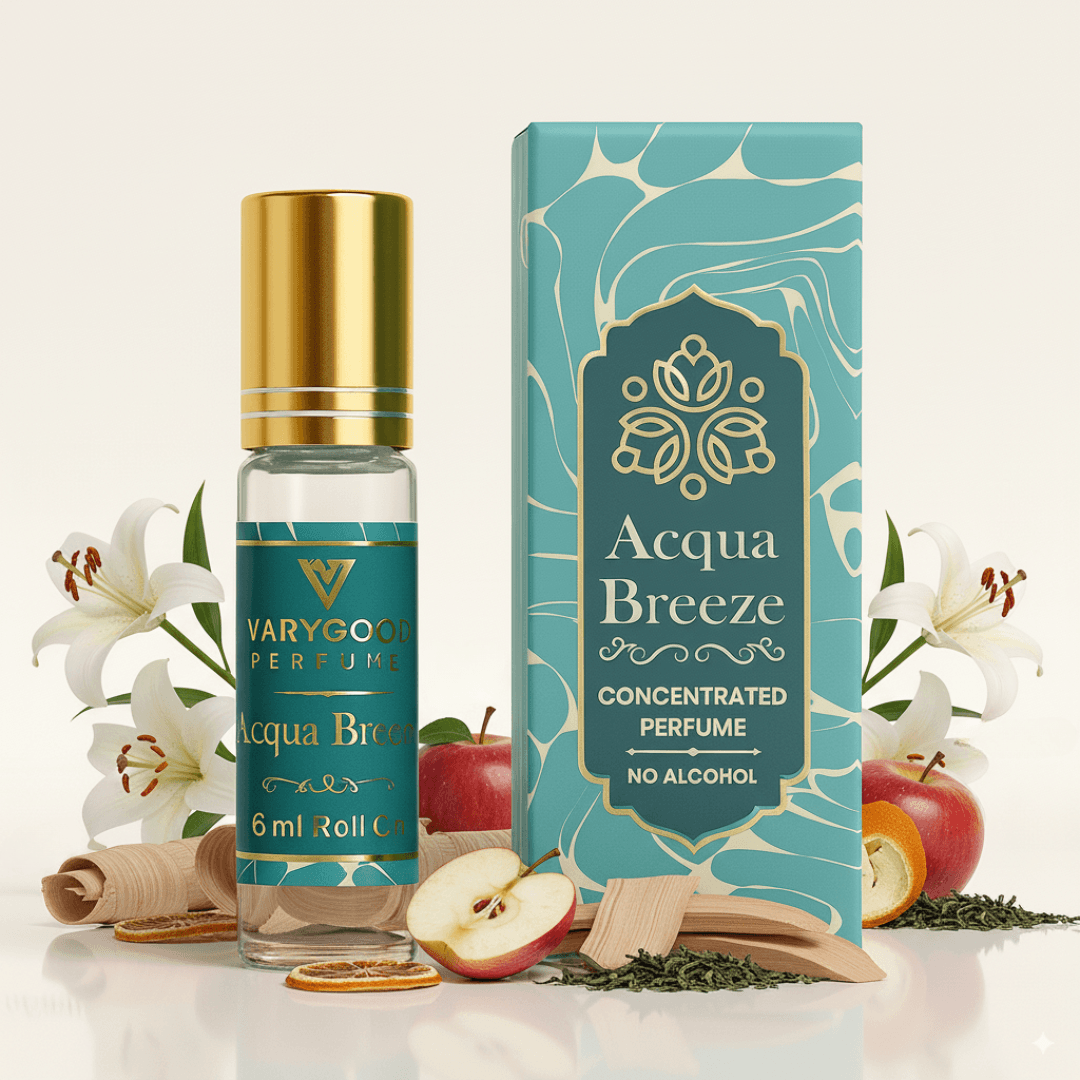 VaryGood Perfumes Acqua Breeze Attar Roll-On 6ml | Oceanic Freshness with Floral & Woody Depths 1