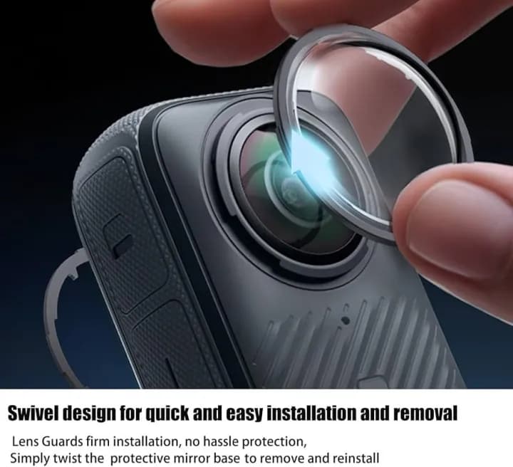 Premium Lens Guards for Insta360 X4, Upgraded Optical Performance Scratch-resistant Higher Transparency Tempered Glass Lens Protectors 10H Hardness 2