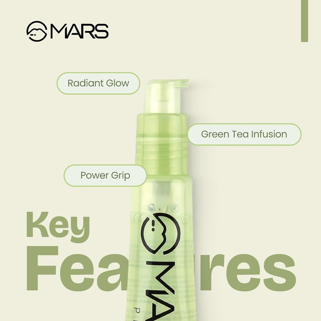 MARS Glow O' Clock Gel Primer for Face Makeup | Enriched with Green Tea Extracts | Dewy Primer | Long Lasting | Power Grip | Ideal for Dry Skin (30ml) 6
