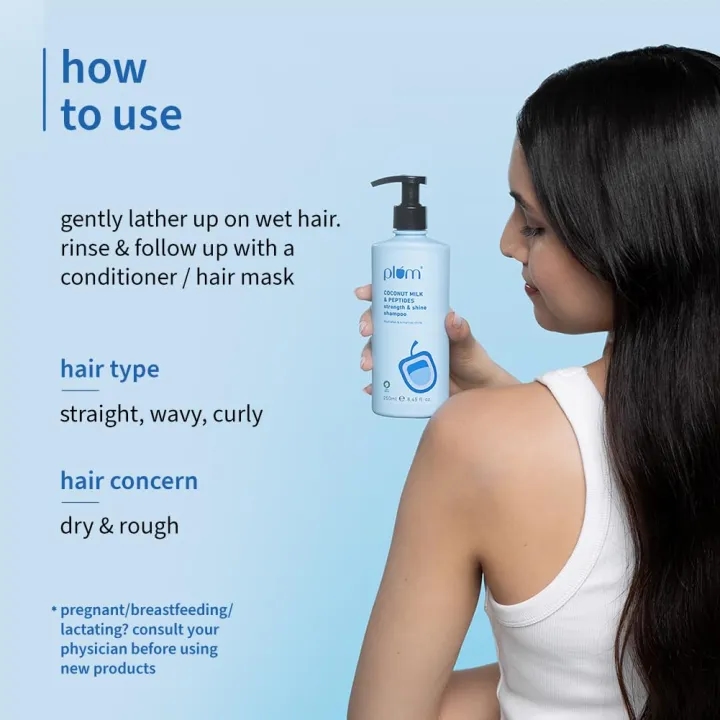 Plum Coconut Milk & Peptides Strength & Shine Shampoo - 250ml 2