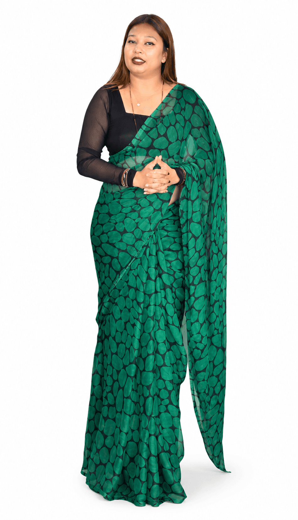 Green saree World Striped Bollywood Art Silk Saree Green 1
