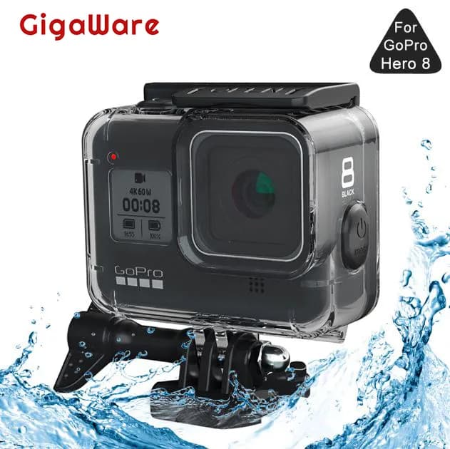 Gigaware Waterproof Protective Housing Gopro Case for Hero 8 Cover Black