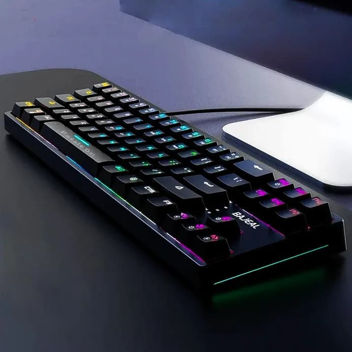 K71 Hotswappable Keyboard RGB Rainbow Mechanical Gaming Keyboard 71 Keys Detachable Cable - Hotswappable Blue Switch