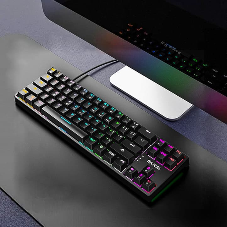 K71 Hotswappable Keyboard RGB Rainbow Mechanical Gaming Keyboard 71 Keys Detachable Cable - Hotswappable Blue Switch 4