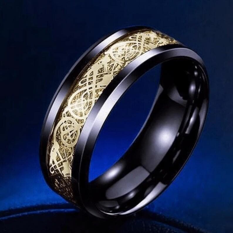 VaryGood Dragon Ring Beveled Edge Finger Ring For Men 1