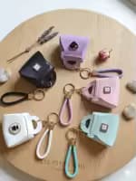 Fashion Mini PU Leather Bag Keychain Hand Woven Rope Wristband Key Chain for Women Handbag Pendant Korean Style