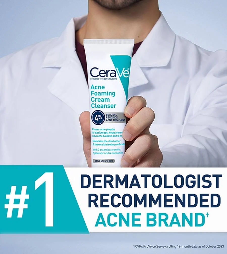 Cerave Acne Foaming Cream Cleanser (150ml) , Cerave Cleanser For Acne Problem , Cerave face wash Acne Facewash Acnes Facewash , Moisturizer Cream Oil Cleanser, Face Cleanser, Cera Ve Cleanser, Cera Ve Acne Cleanser 5