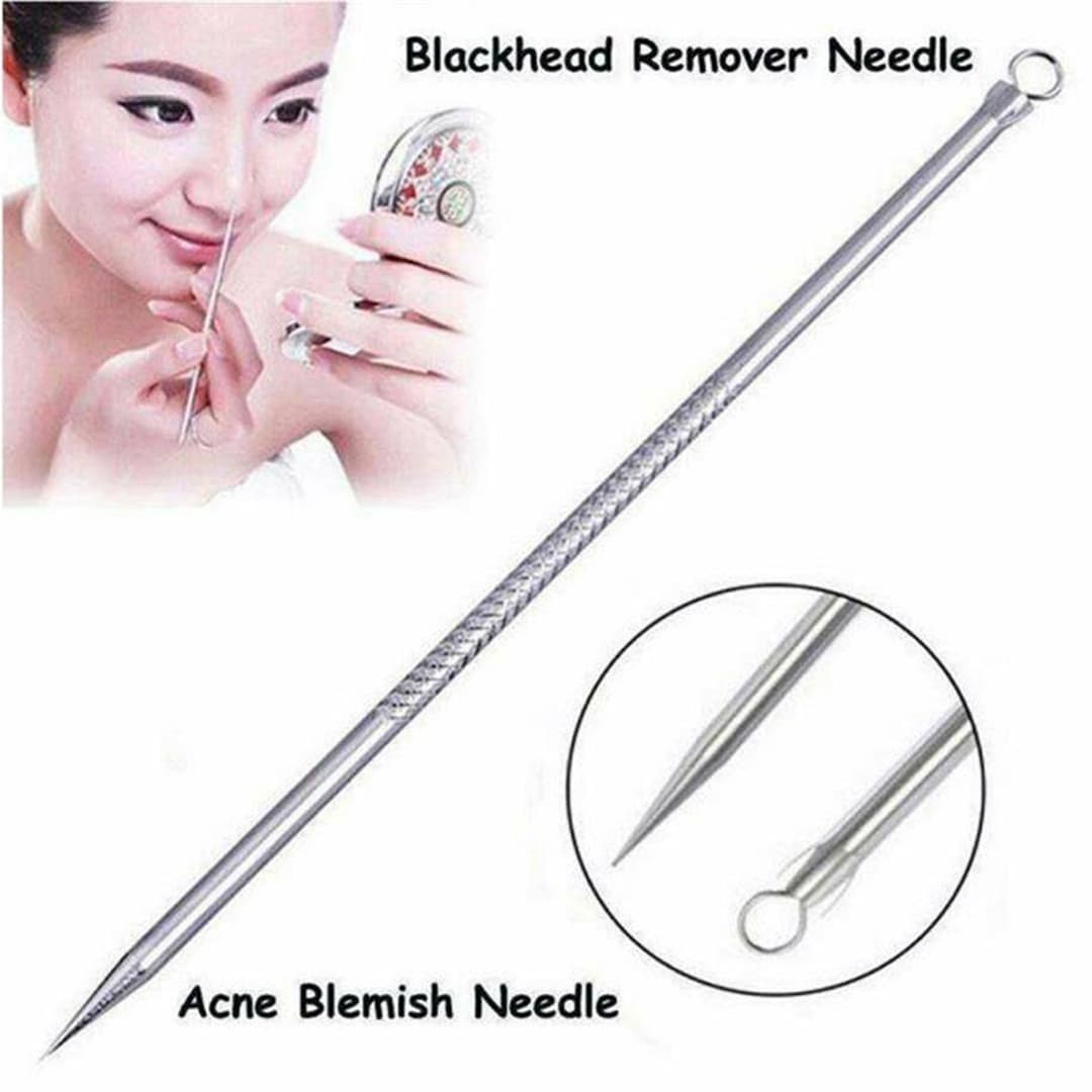 Blackhead Remover Tool - 1pc Silver Blackhead Comedone Acne Pimple Blemish Extractor Remover Stainless Needles Remove Tools Face Skin Care Pore Cleaner 1