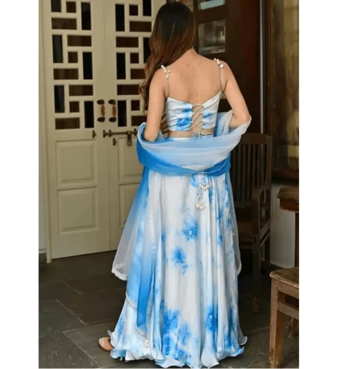 Art Silk Lehenga Choli for Women Bodycon Fit And Flared Style with Zipper Closure And Sequined Detailing 1