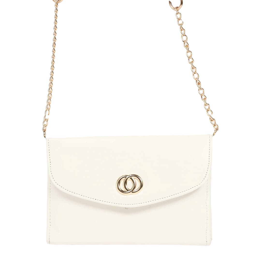 White Color Crossbody/Shoulder Bag With Chain For Women