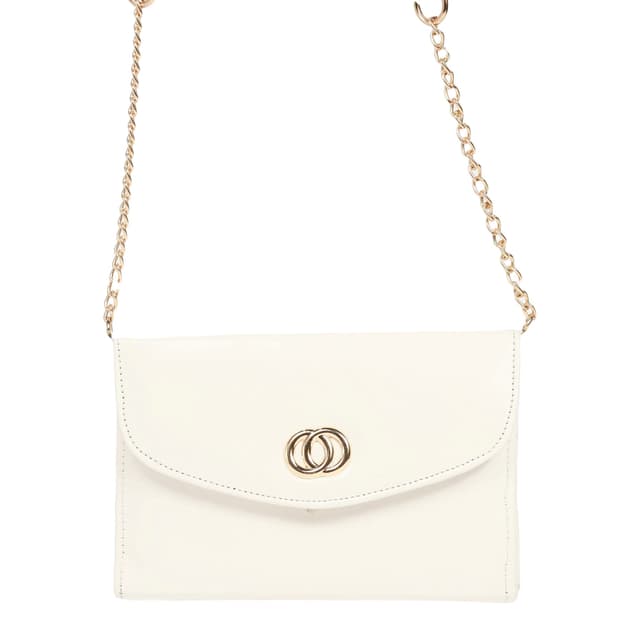 White Color Crossbody/Shoulder Bag With Chain For Women