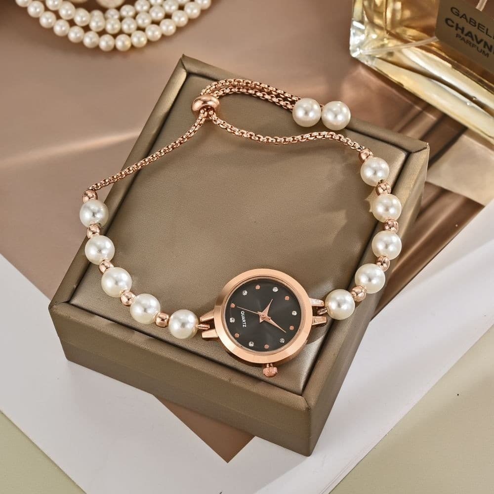 Fashion Pearl Watch for Girls | Adjustable Elegant Bracelet Watch 5