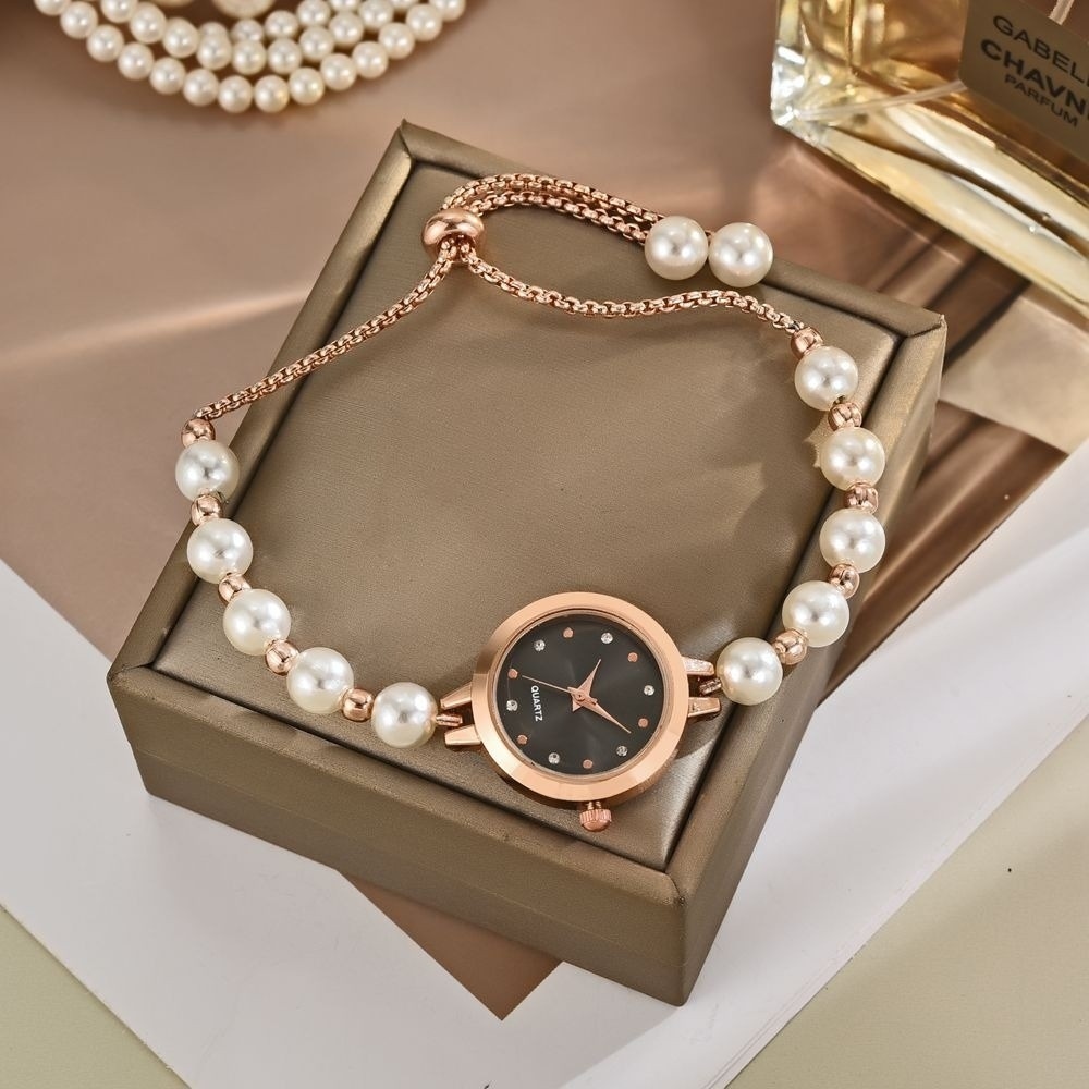 Fashion Pearl Watch for Girls | Adjustable Elegant Bracelet Watch 6
