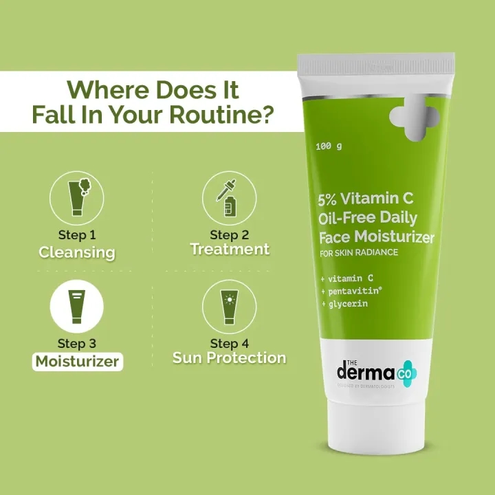 The Derma Co 5% Vitamin C Oil-Free Daily Face Moisturizer for Skin Ra 2
