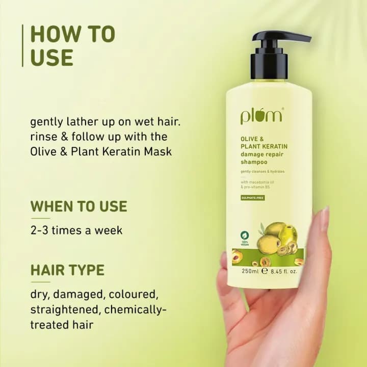 Plum Olive & Plant Keratin Damage Repair Shampoo - 250ml 1