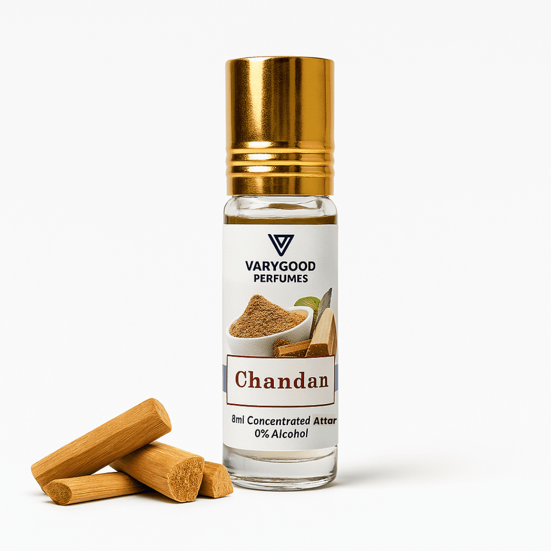 VaryGood Chandan Attar Roll On – 8ml Alcohol-Free Concentrated Perfume for Men & Women | Long Lasting Natural Fragrance