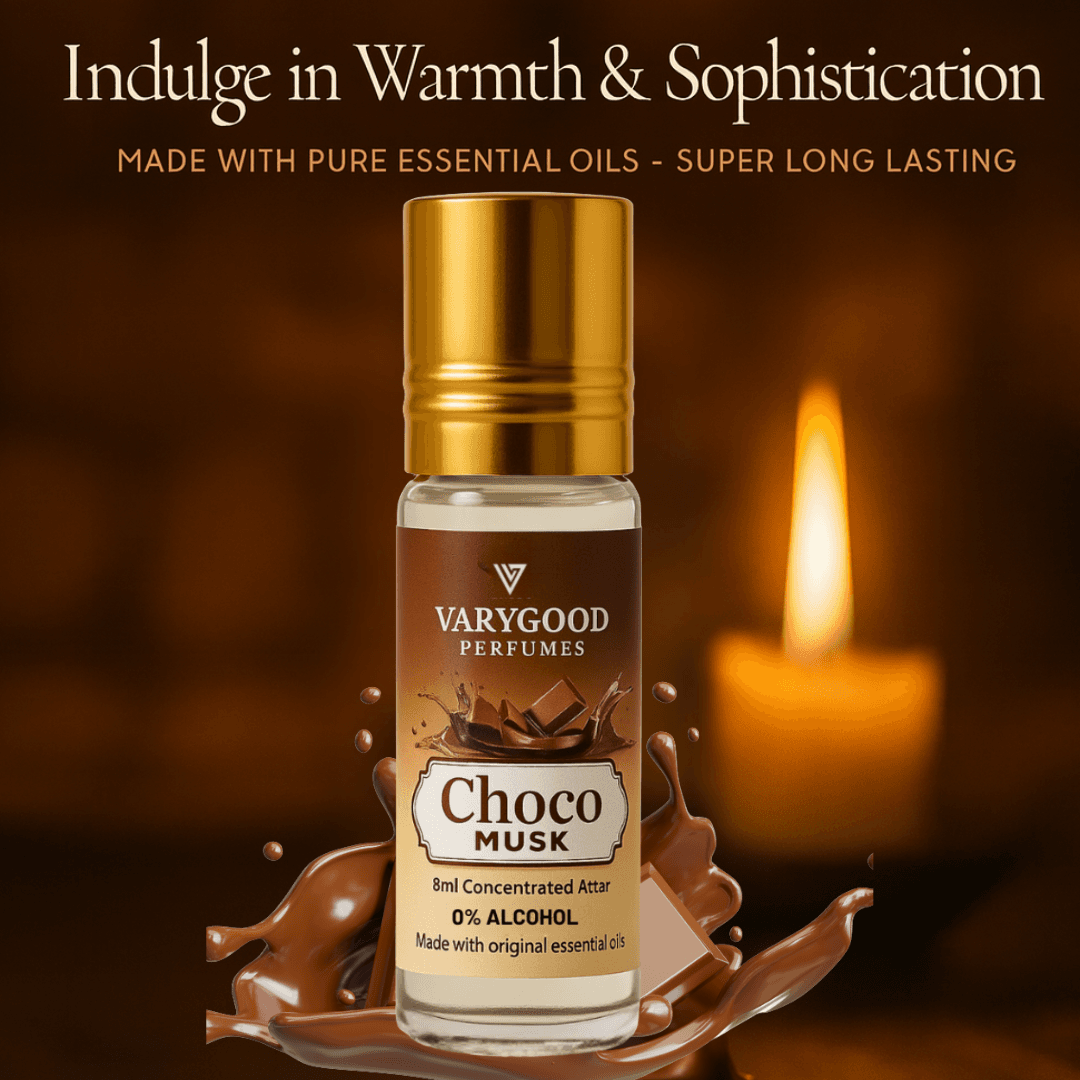 VaryGood Choco Musk Attar Roll-On with a Hint of Bourbon – Decadent, Unique Scent for Men & Women (8ml) 2