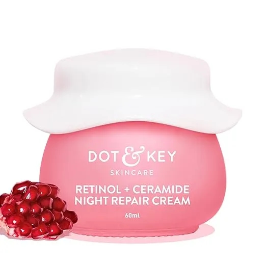 Dot & Key Night Reset Retinol + Ceramide Night Cream | Anti Aging Cream For Women & Men | Reduces Fine Lines & Wrinkles | Oil Free & Non Sticky Moisturizer | For Glowing Youthful Skin | For All Skin Types | 60ml 1