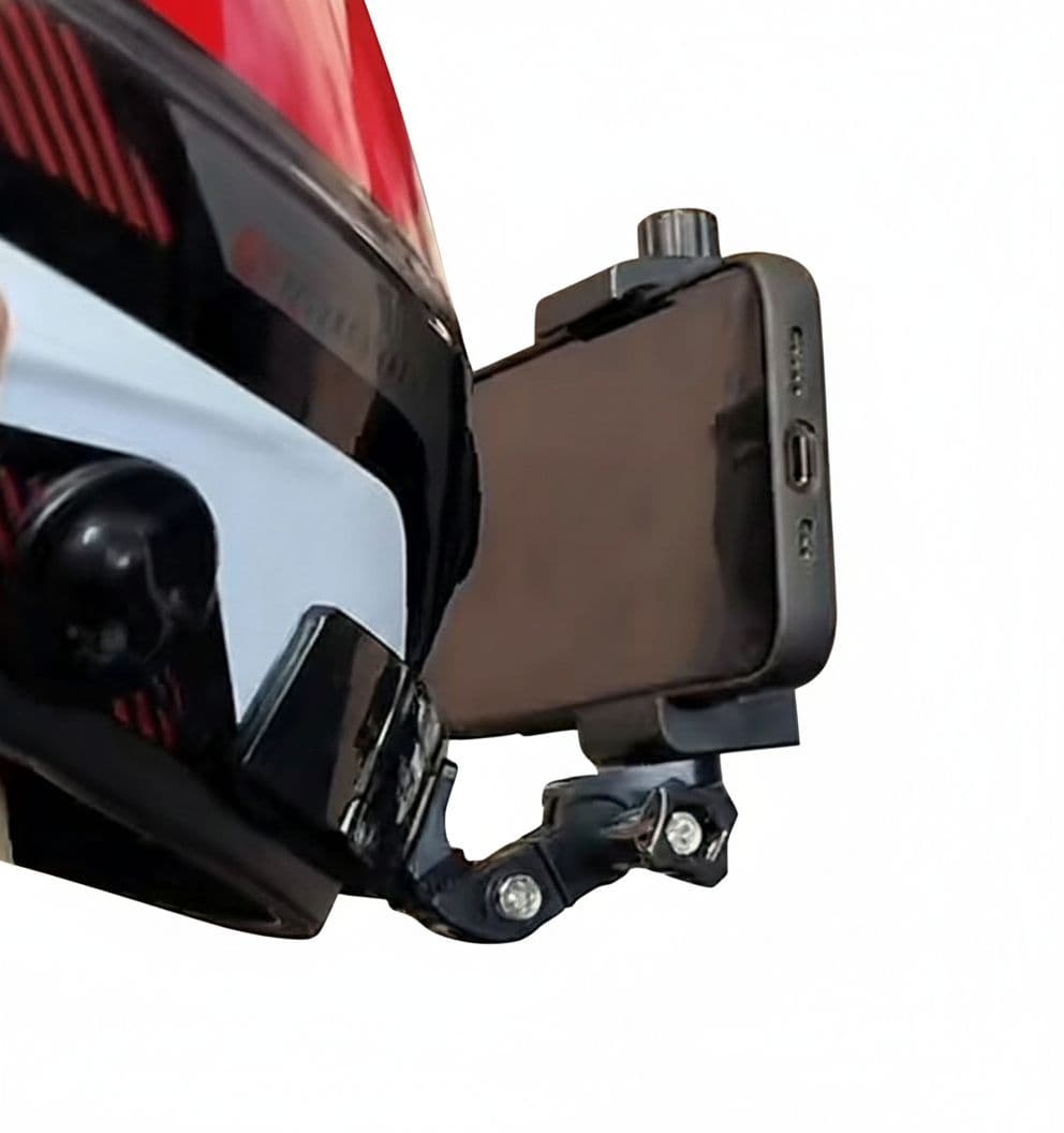 Motovlog Helmet Chin Mount Plus Phone Holder for All Mobile and Gopro 2