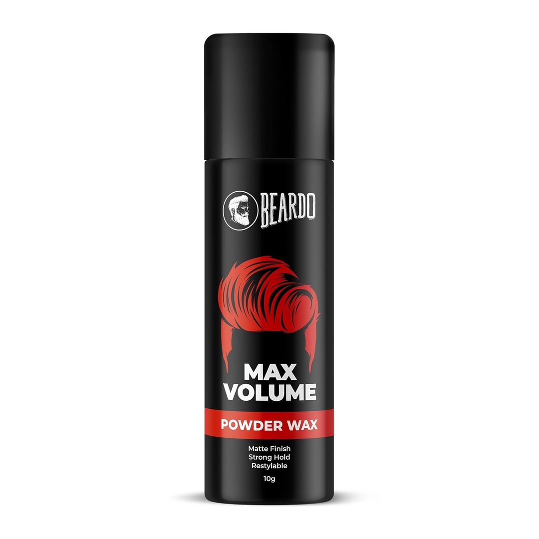 Beardo Max Volume Powder Wax 10 gm | Matte Finish | Strong Hold | Restylable | Hair Styling Wax | Hair Wax Powder For Men 1