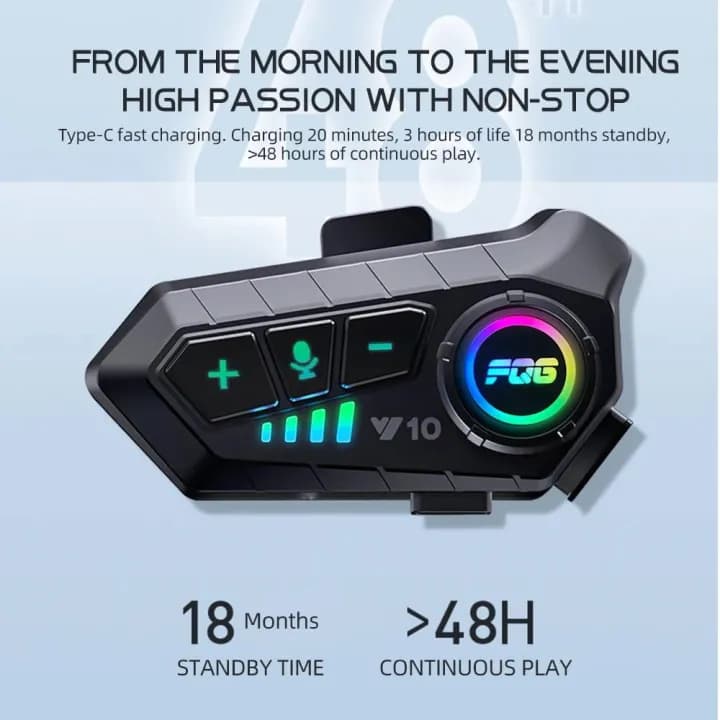 BT12 On-Ear Helmet Wireless Earphone Bluetooth Calling and Music with Mic 4