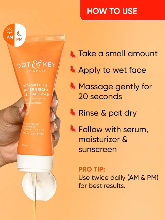 DOT & KEY Set Of 2 Vitamin C & E Super Bright Gel Facewash - 100ml Each 4