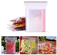 Resealable 6/8 Inch Zip Lock Pouch Bags (6 INCH Width X 8 INCH Height,20Pieces, Transparent Ziplock