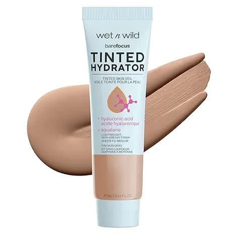 Wet n Wild Bare Focus Tinted Hydrator Moisturiser for Glowing Skin, Buildable Sheer-to-Medium Coverage, Semi-Matte Finish, Hyaluronic Acid & Vegan Squalane Enriched Formula Cruelty Free-27 ml