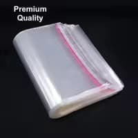 8x12 INCH Size (Pack of 50 Pcs) | Transparent Plastic Poly Bag Sealable | Used for Gift Packing,