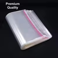 8x12 INCH Size (Pack of 50 Pcs) | Transparent Plastic Poly Bag Sealable | Used for Gift Packing, 1
