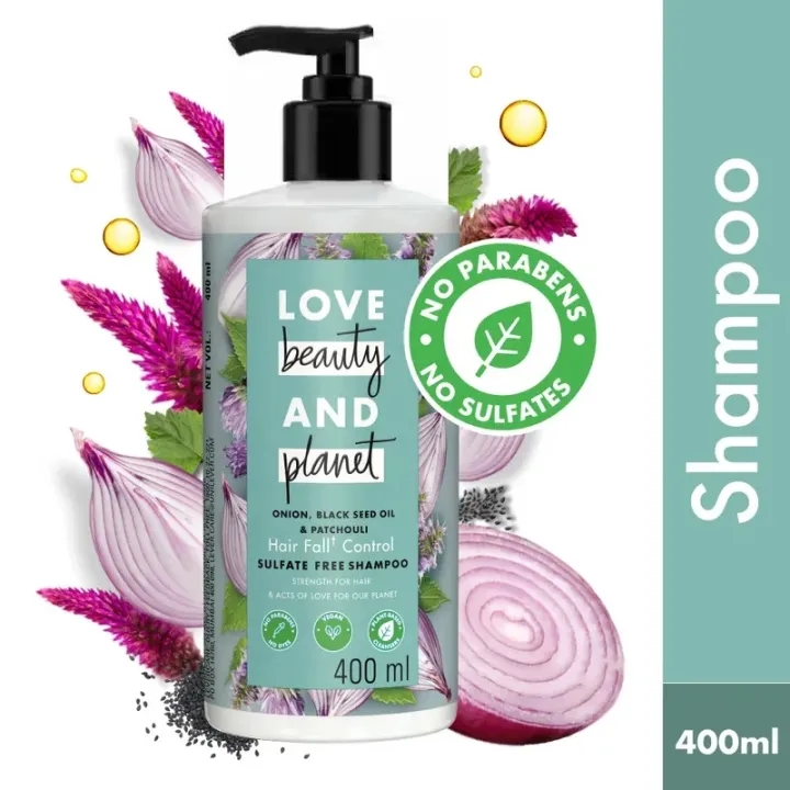 Love Beauty & Planet Onion, BlackSeed & Patchouli Hairfall Control Sulfate Free Shampoo - 400ml 1