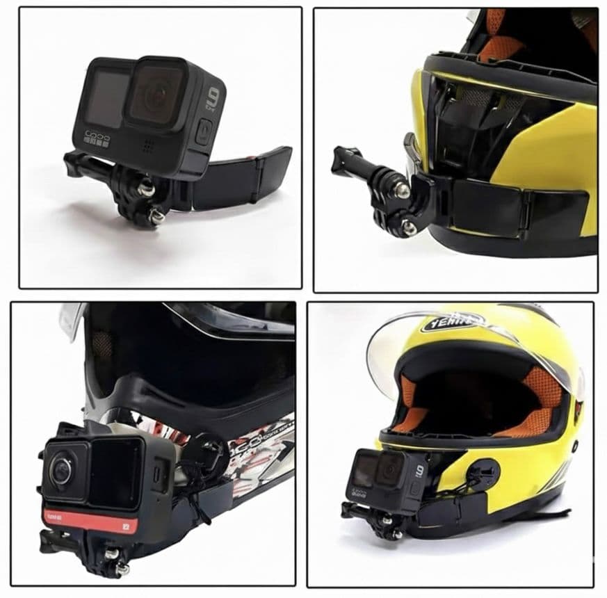 Motovlog Helmet Chin Mount Plus Phone Holder for All Mobile and Gopro 3