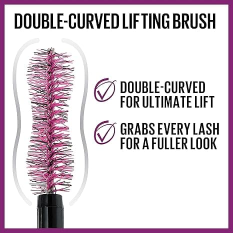 Maybelline The Falsies Lash Lift Waterproof Mascara Volumizing, Lengthening, Lifting, Curling, Multiplying, Eye Makeup, Very Black, 1 Count 1