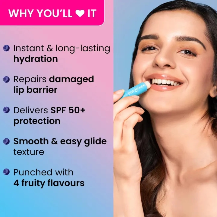 Dot & Key Barrier Repair Hydrating Lip Balm SPF 50 | Blueberry Bliss | Repairs Damaged Lip Barrier | Non Tinted | 4.5 gm 4