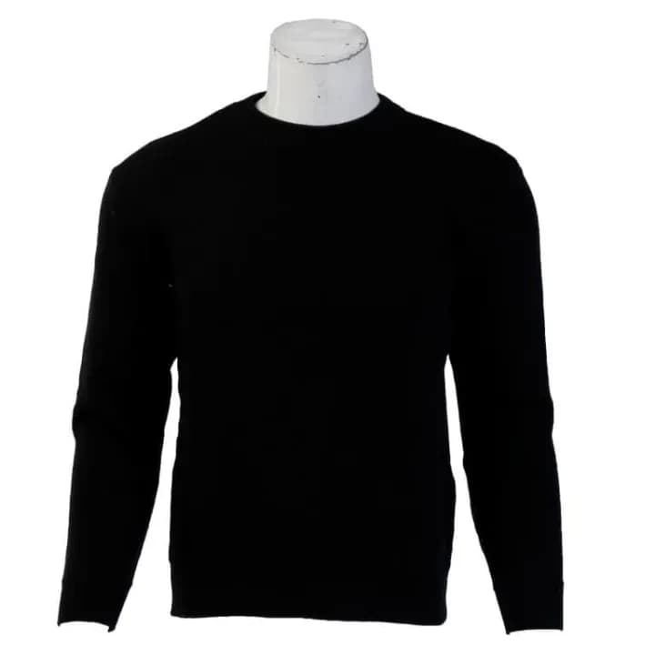 Black Plain Woolen Round Neck Sweater For Men | Black Solid Warm Winter Woolen Sweater For Men | Sweater For Men 1