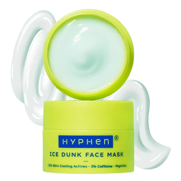 Hyphen Ice Dunk Instant Cooling Face Mask with 31% Skin Cooling Actives | 3% Caffeine - Instant Depuff, Tightening & Pore Reduction | Collagen Boost Cryo Therapy Face Pack For Glowing Skin - 50 gm 1