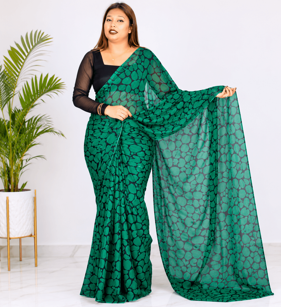 Green saree World Striped Bollywood Art Silk Saree Green