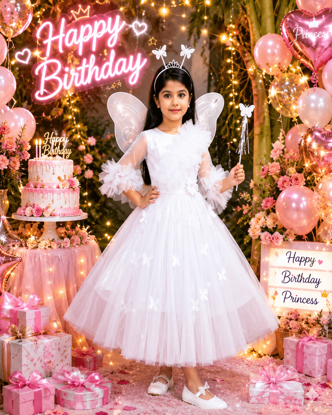 Girls Pari Frock Butterfly Set 2