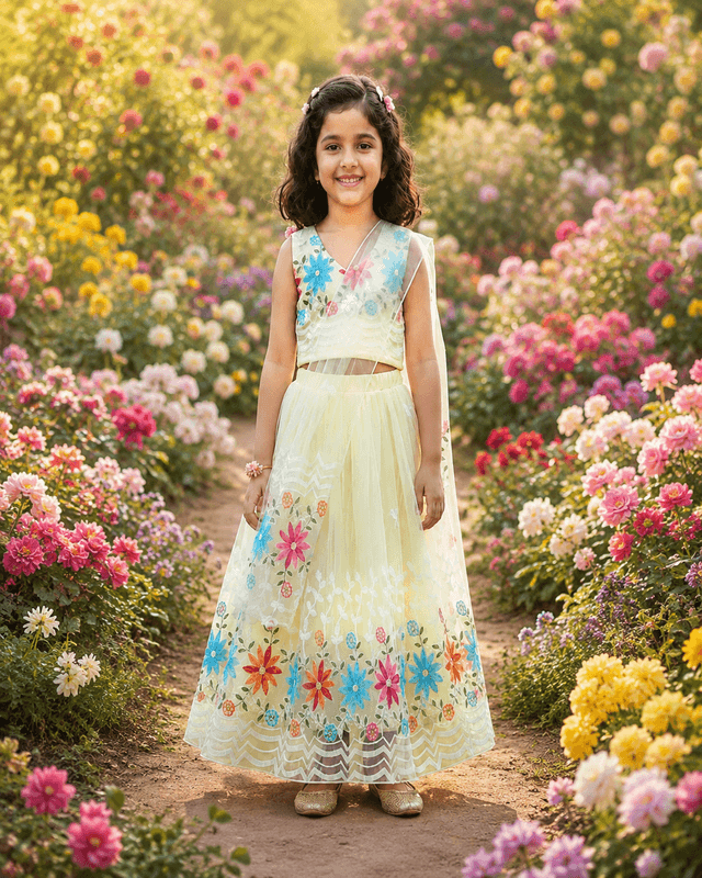 6-7-Years Girls Net Lehenga Choli Redimrns